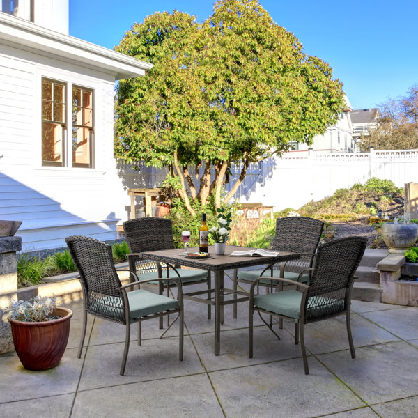 Wildon Home® Wabbaseka Square 4 Person Outdoor Dining Set with